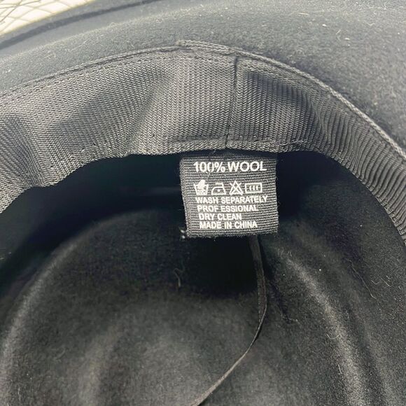 Black Wool Women's Formal Hat with Netting & Feathers - Picture 7 of 8